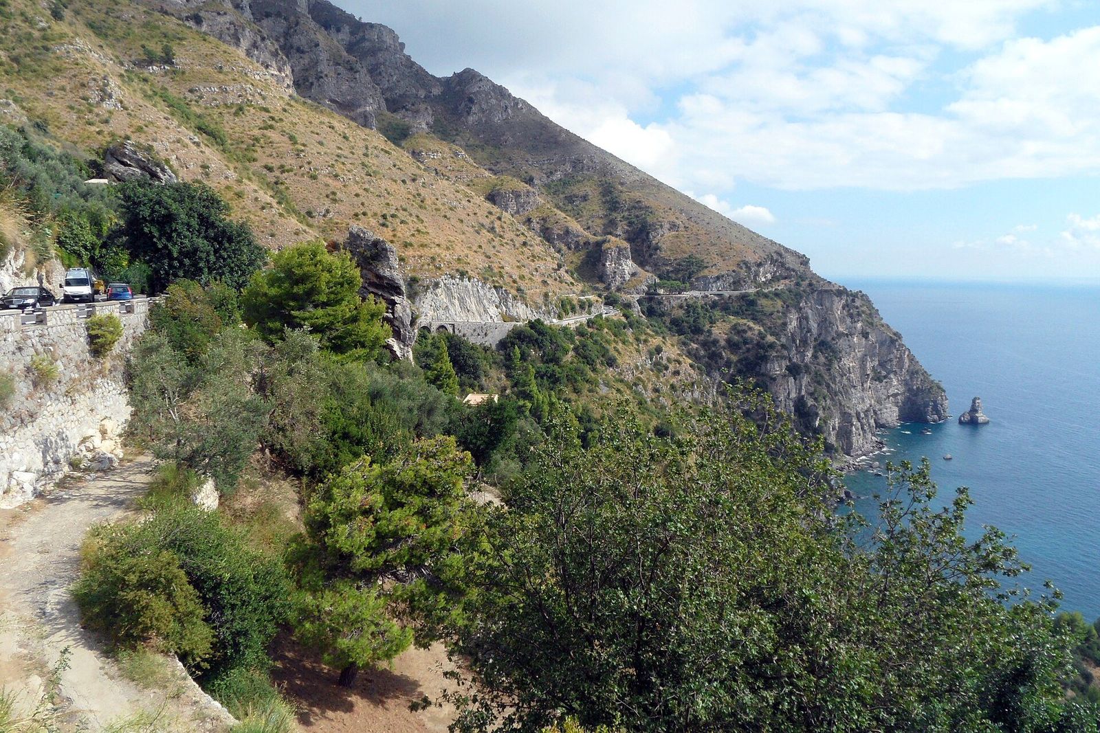 Amalfi Coast — Positano to Amalfi — The Amalfitana — the SS163 pinned to the cliffs